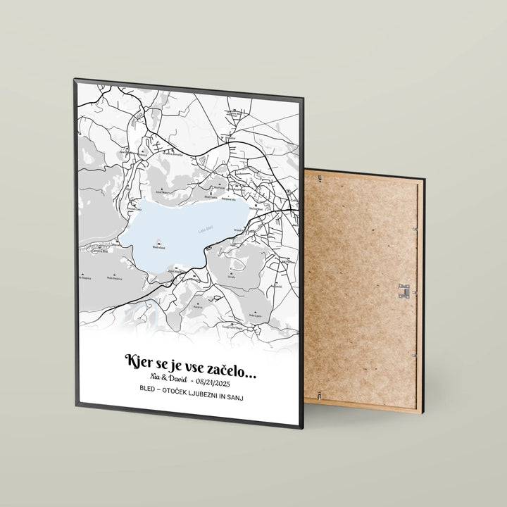 Ljubezenski zemljevid vajinega posebnega kraja – popolno darilo za obletnico